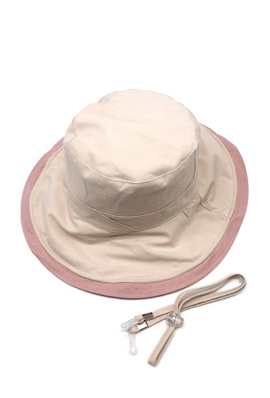 Wholesaler By Oceane - FABRIC HAT WITH DIFFERENT COLOUR LINING AND MATCHING STRAP