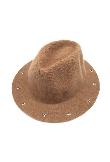 Wholesaler By Oceane - FEDORA HAT MADE WITH KNIT FABRIC, EYELET DECO