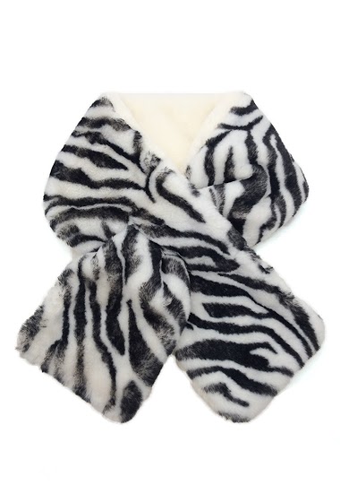 Wholesaler By Oceane - FAKE FUR COLLAR WITH ZEBRA PRINT ON ONE SIDE