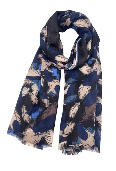 Wholesaler By Oceane - Feather print thin scarves