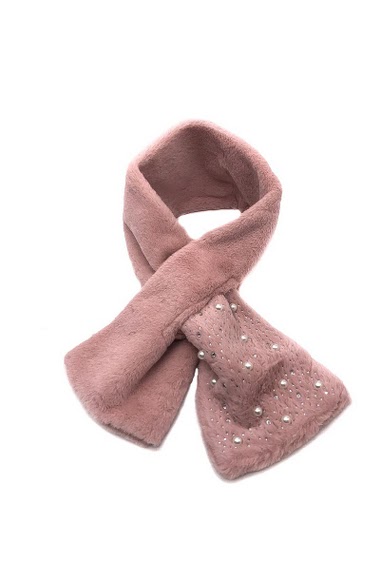 Wholesaler By Oceane - STRASS AND PEARLS IMITATION RABBIT SCARF