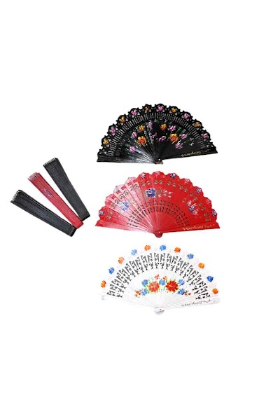 Wholesalers By Oceane - Hand painted wooden hand fan