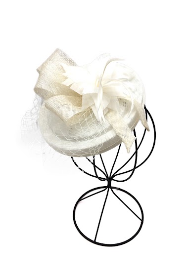 Wholesaler By Oceane - FASCINATOR DECORATED WITH SWIRLS, FEATHERS AND TULLE