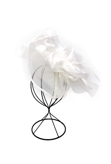 Wholesaler By Oceane - FASCINATOR IN SISAL GARNISHED WITH SOFT POLYESTER FRILLS AND PETALS