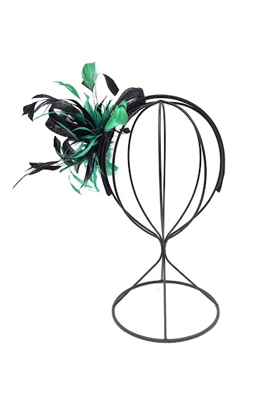 Wholesaler By Oceane - HAIRBAND FASCINATOR WITH BIG VOLUME OF FEATHERS ON THE SIDE