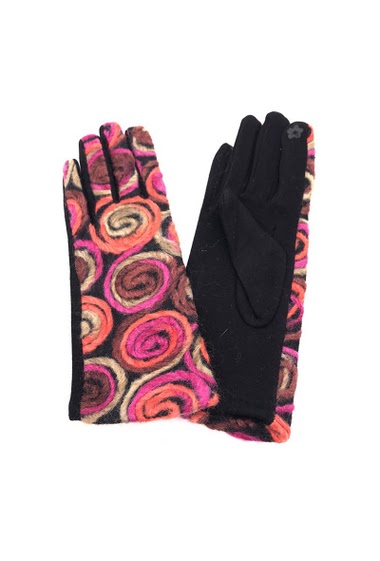 Wholesaler By Oceane - GLOVE WITH CIRCULAR PATTERN YARN TOUCH SCREEN SENSITIVE