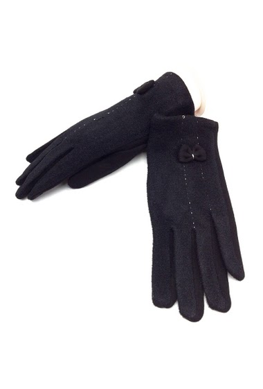 Wholesaler By Oceane - GLOVE WITH LITTLE RIBBON DECO, TOUCH SCREEN SENSITIVE