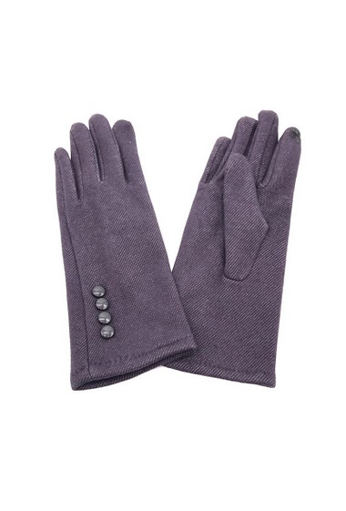 Wholesaler By Oceane - LIGHT DENIM GLOVE WITH DECO BUTTONS, TOUCH SCREEN SENSITIVE