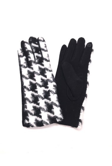 Wholesaler By Oceane - HOUNDSTOOTH PATTERN GLOVE, TOUCH SCREEN SENSITIVE