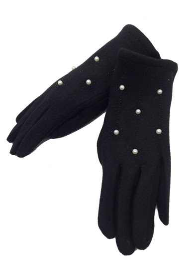 Wholesaler By Oceane - PEARL KNIT GLOVE TOUCH SCREEN SENSITIVE
