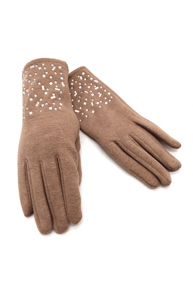 Großhändler By Oceane - GLOVES WITH SMALL RHINESTONE DECORATION