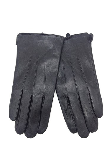 Wholesaler By Oceane - MEN'S LEATHER GLOVES DECORATED WITH PIN TUCKS