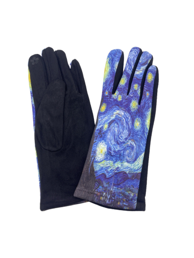Wholesaler By Oceane - Colorful fleece gloves with painting print