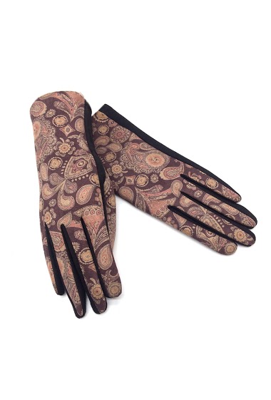 Wholesaler By Oceane - GLOVES WITH PAISLEY PRINTED PATTERNS. TOUCH SCREEN SENSITIVE