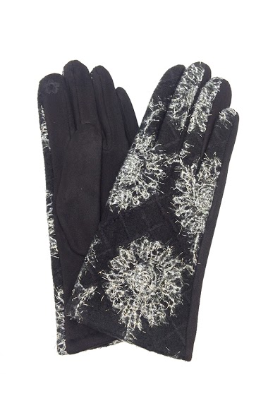 Wholesaler By Oceane - GLOVES WITH WITH WOOL TOUCH DECORATED WITH SNOWFLAKE PATTERNS