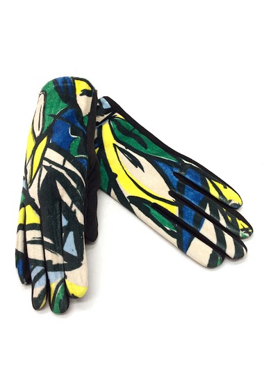 Großhändler By Oceane - GLOVES WITH ABSTRACT PRINT. TOUCH SCREEN SENSITIVE