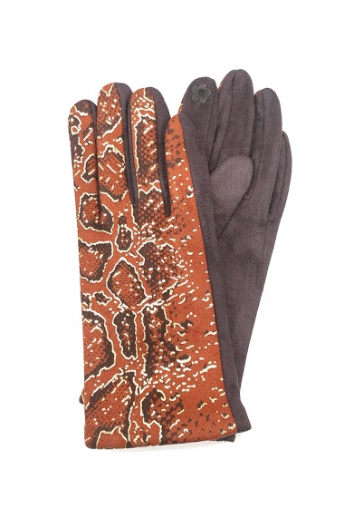 Wholesaler By Oceane - GLOVES WITH SNAKE PRINT. TOUCH SCREEN SENSITIVE