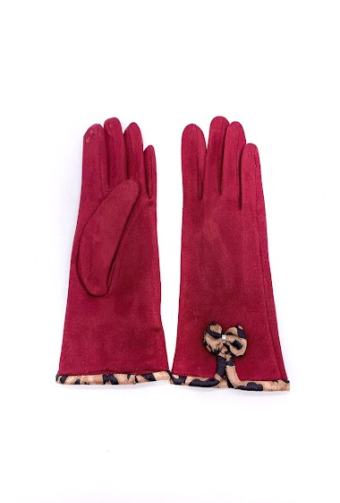 Wholesaler By Oceane - GLOVES TOUCH SCREEN SENSITIVE WITH LEOPARD RIM PRINT