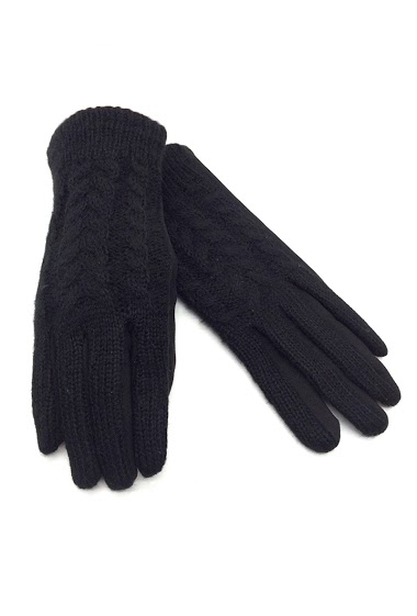 Wholesaler By Oceane - GLOVES IN CABLE KNIT FABRIC ON ONE SIDE, TOUCH SCREEN SENSITIVE