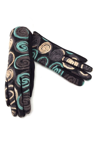 Großhändler By Oceane - GLOVES DECORATED WITH COLOURFUL YARN SWIRLS. TOUCH SCREEN SENSITIVE