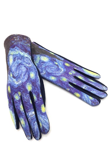 Wholesaler By Oceane - GLOVES IN FABRIC WITH PAINTINGS. TOUCH SCREEN SENSITIVE