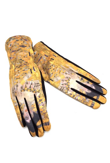 Großhändler By Oceane - GLOVES IN FABRIC WITH PAINTINGS. TOUCH SCREEN SENSITIVE