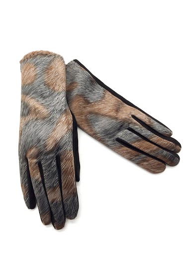 Wholesaler By Oceane - GLOVES IN MINK LIKE FABRIC. TOUCH SCREEN SENSITIVE