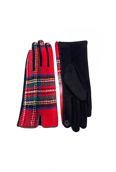 Wholesaler By Oceane - GLOVES IN TARTAN CHECK FABRIC. TOUCH SCREEN SENSITIVE