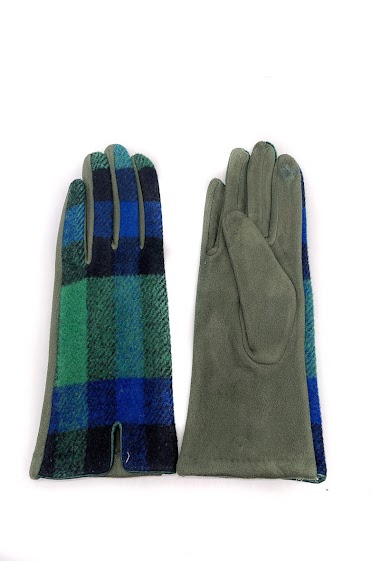 Wholesaler By Oceane - GLOVES IN TARTAN CHECK FABRIC. TOUCH SCREEN SENSITIVE