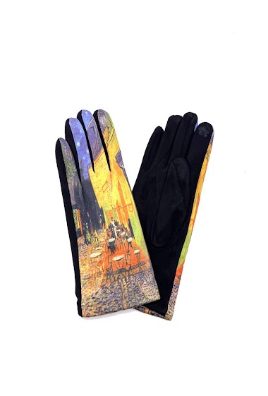 Wholesaler By Oceane - Tactile gloves with print inspired by a painting