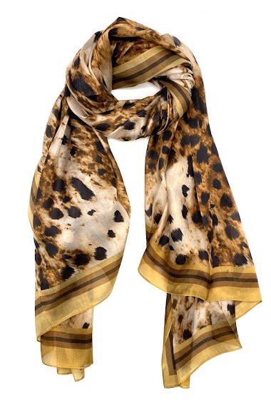 Wholesaler By Oceane - Long animal print silk scarf