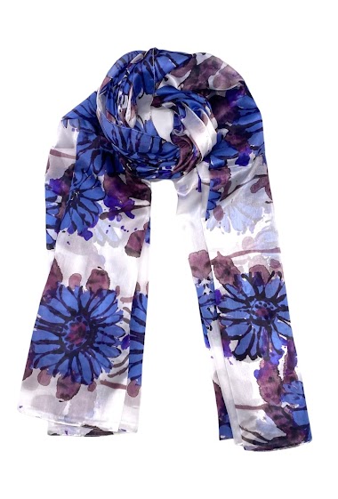 Wholesaler Feelmoon - Long floral print silk scarf