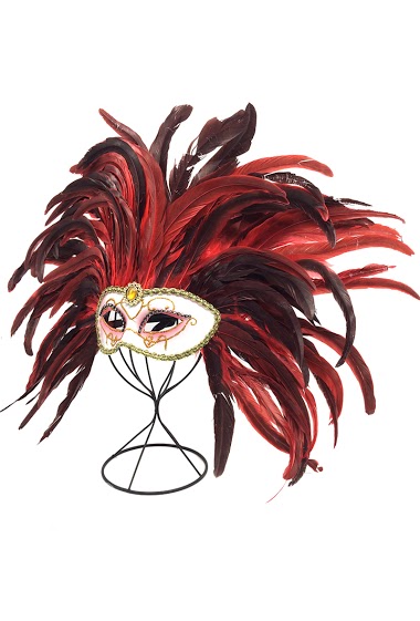 Großhändler By Oceane - MASQUERADE MASK WITH FEATHER ABOVE THE MASK
