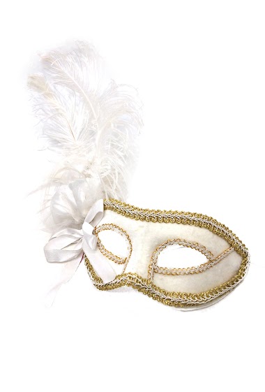 Wholesaler By Oceane - MASQUERADE EYE MASK IN VELVET FABRIC DECORATED WITH BRAID RIBBONS