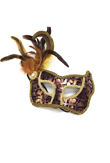 Mayorista By Oceane - MASQUERADE EYE MASK IN ANIMAL PRINT DECORATED WITH BRAID RIBBONS