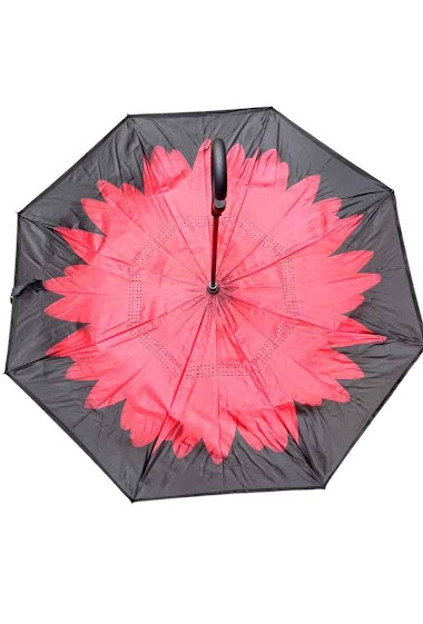 Grossiste By Oceane - Parapluie fleur rouge