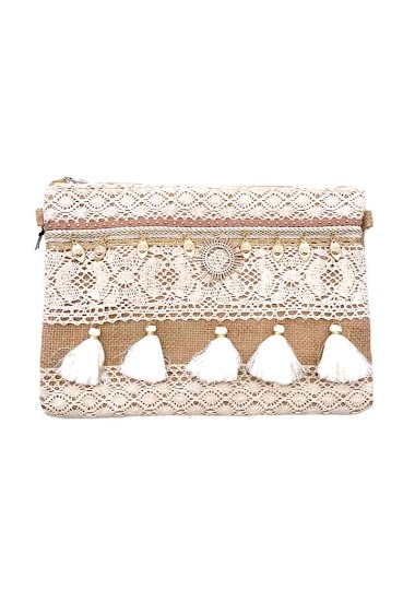 Wholesalers By Oceane - Frindged pompoms clutch
