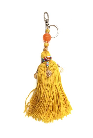 Mayorista By Oceane - KEY CHAIN/ BAG DECORATION WITH FRINGES AND BEADS
