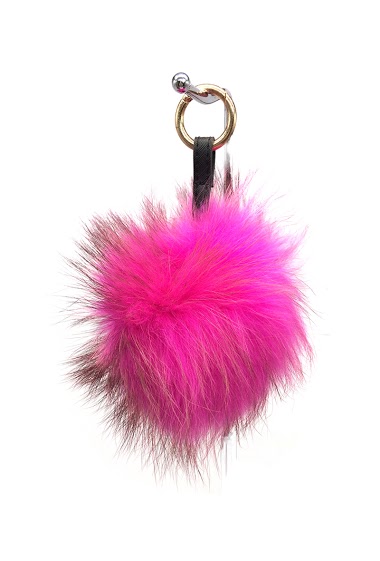 Wholesaler By Oceane - KEY CHAIN/ BAG DECORATION POM-POM MADE WITH FOX AND MARMOT FUR