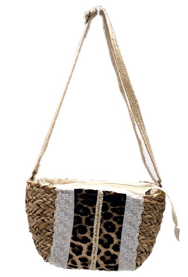Wholesaler By Oceane - HANDMADE CROSSBODY BAG IN LACE AND ANIMAL PRINT