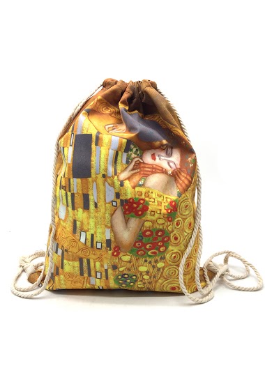 Wholesaler By Oceane - DRAW STRING BACKPACK SHOPPING BAG PRINTED WITH FAMOUS PAINTING
