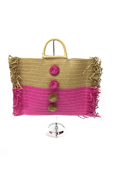Großhändler By Oceane - Handle bag with fringes and small pompom in the middle