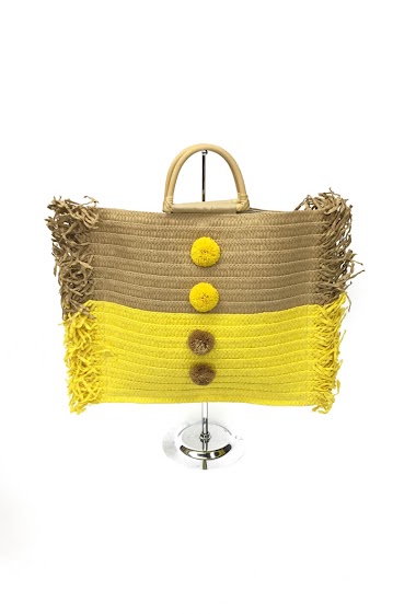 Wholesaler By Oceane - Handle bag with fringes and small pompom in the middle