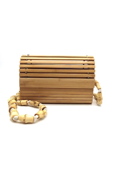 Wholesaler By Oceane - HANDBAG HANDMADE WITH BAMBOO STICKS WITH FLAP COVER AND BAMBOO STRAP