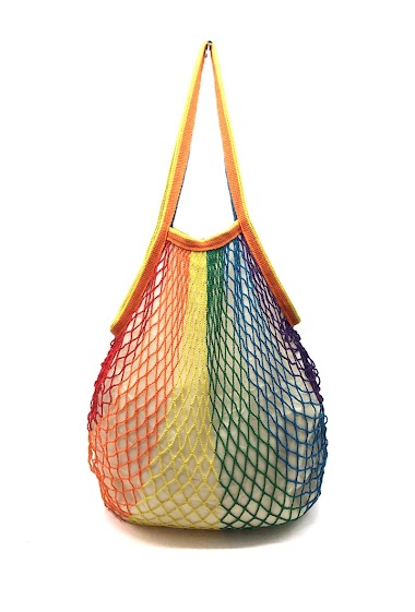 Mayorista By Oceane - COLOURFUL MESH SHOPPING BAG WITH LINING