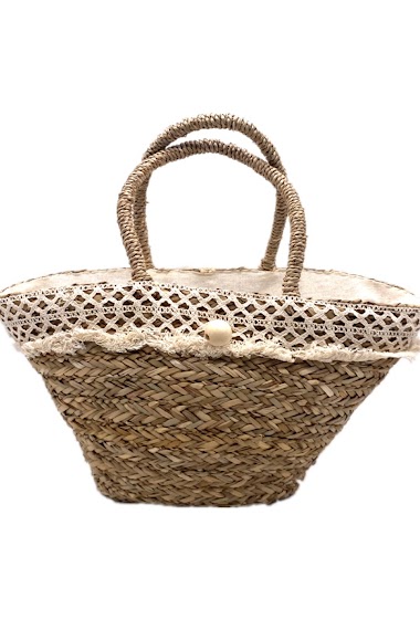Wholesaler By Oceane - HANDMADE BEACH BAG WITH LACE DECORATION
