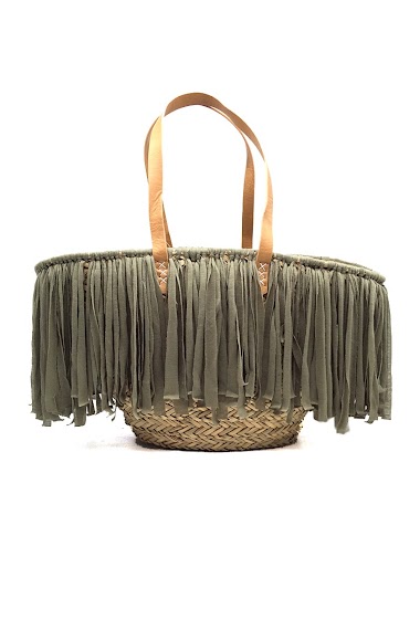 Wholesaler By Oceane - HAND WEAVED BEACH BAG WITH FRANGES ON THE EDGE