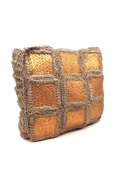 Wholesaler By Oceane - RECTANGULAR BAG FORMED WITH FOIL PRINTED SQUARE PATCHES. HANDMADE IN INDIA
