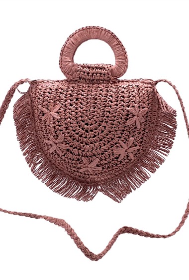 Großhändler By Oceane - Half moon shaped handbag decorated with fringes around the bag