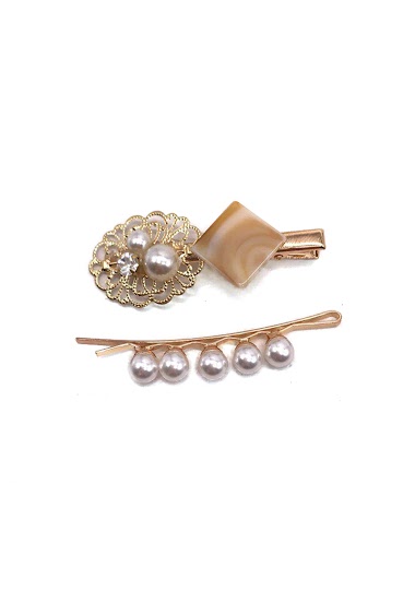 Großhändler By Oceane - HAIRPIN SET DECORATED WITH PEARLS
